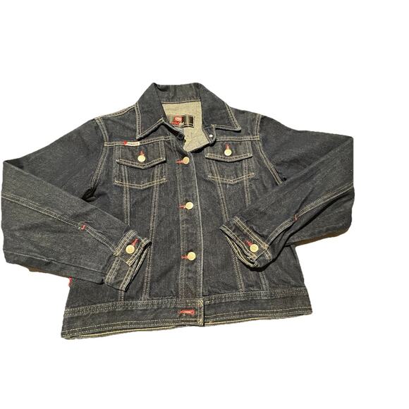 Women’s Vintage Ecko Red Dark Wash Jean Jacket Size S - Picture 1 of 5